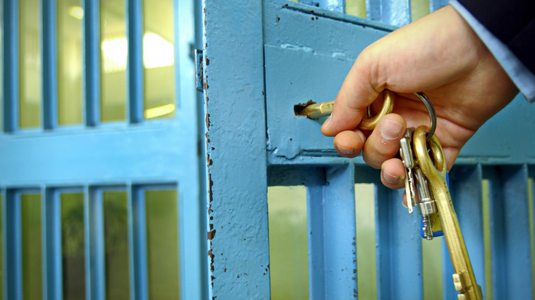 jail cell door with keys