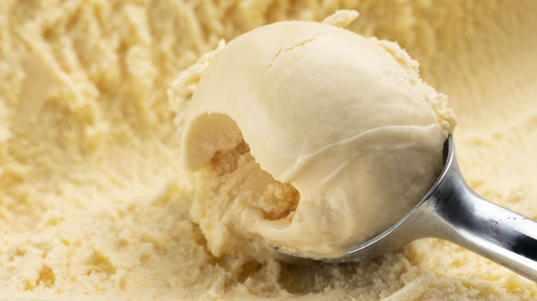 Scoop of vanilla ice cream