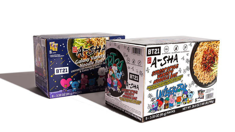 BT21 and A-Sha Noodles collaboration boxes