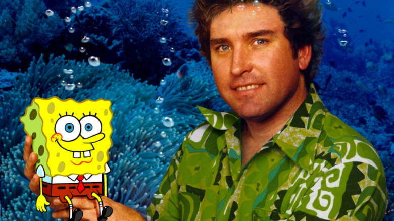 Stephen Hillenburg holding SpongeBob Squarepants