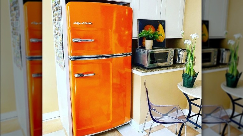 Vintage Big Chill orange appliance 