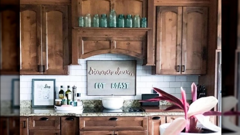 Kitchen with mason jars 