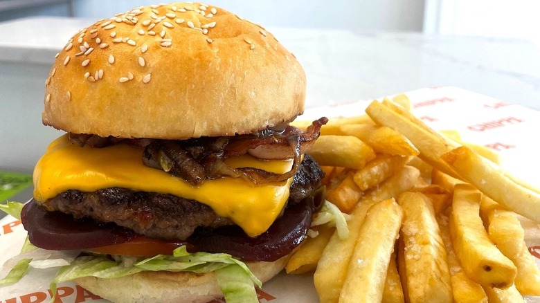 Aussie burger with pickled beets