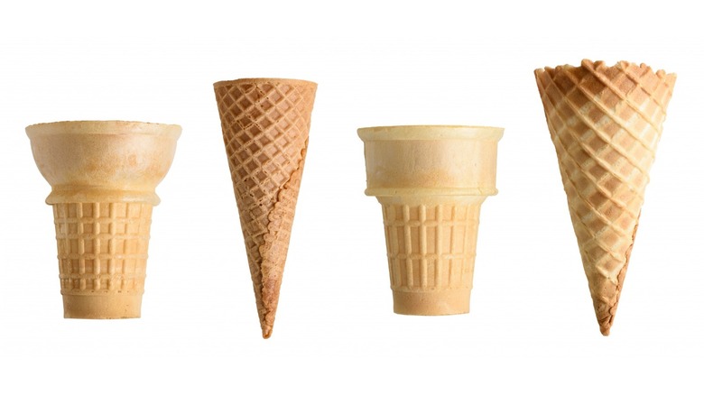 wafer ice cream cones and sugar ice cream cones