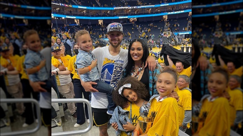 Ayesha Curry with Steph Curry and their children