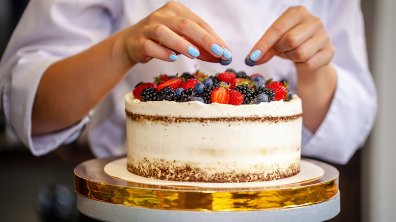 bakery cake with fresh berries