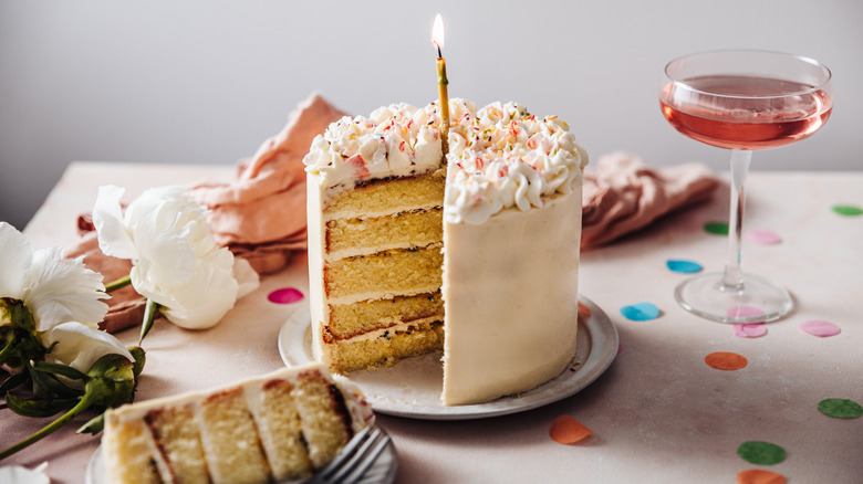 birthday cake with candle