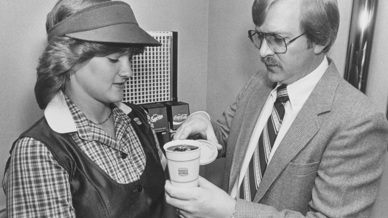 Burger King workers with soda