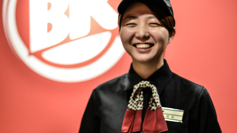 Smiling BK employee