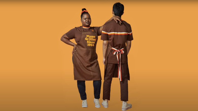 Burger King workers posing in uniform