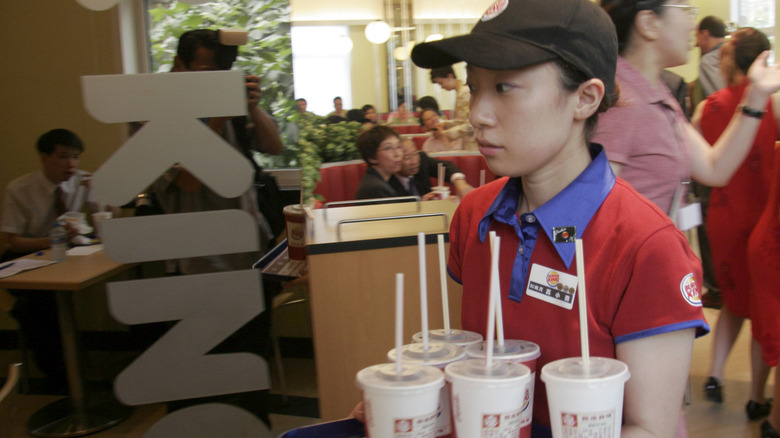 Burger King worker in China