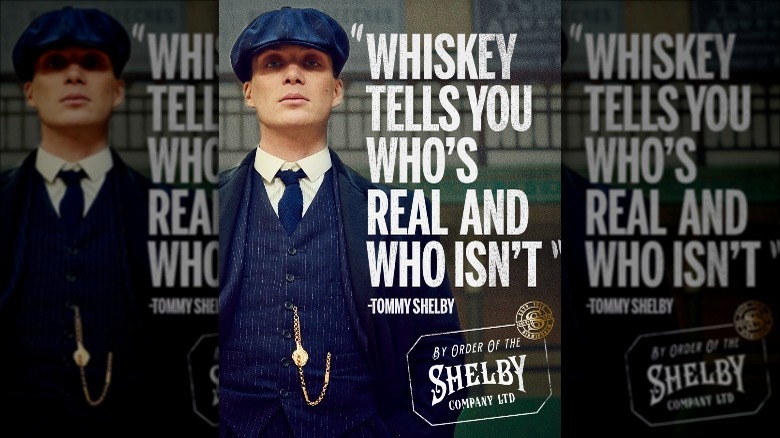 Tommy Shelby from Peaky Blinders in a whiskey ad