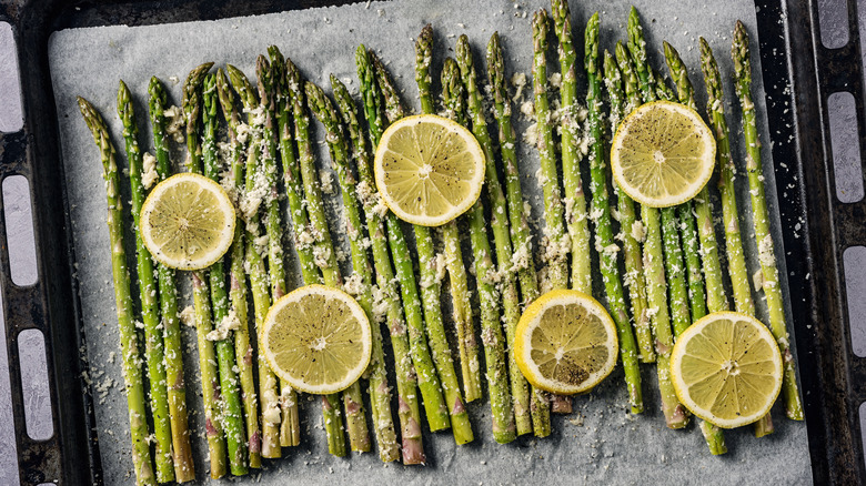 roasted asparagus parmesan lemon