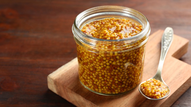 Jar of whole seed mustard