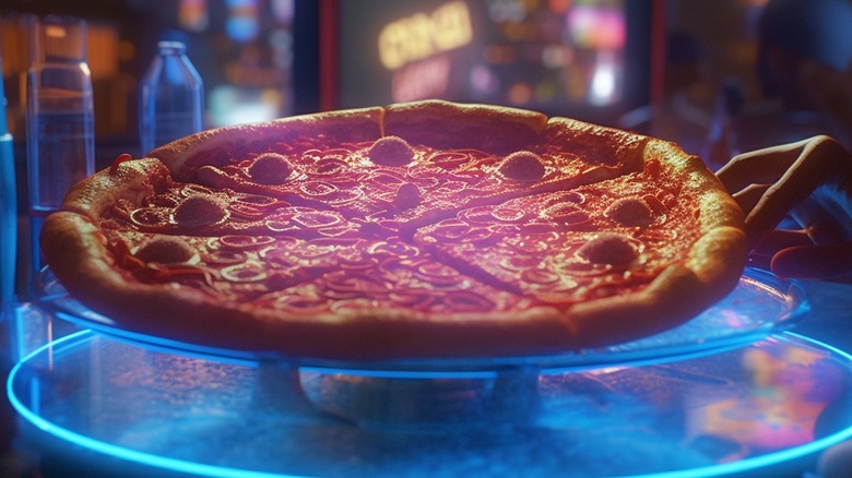 pizza with ethereal glow