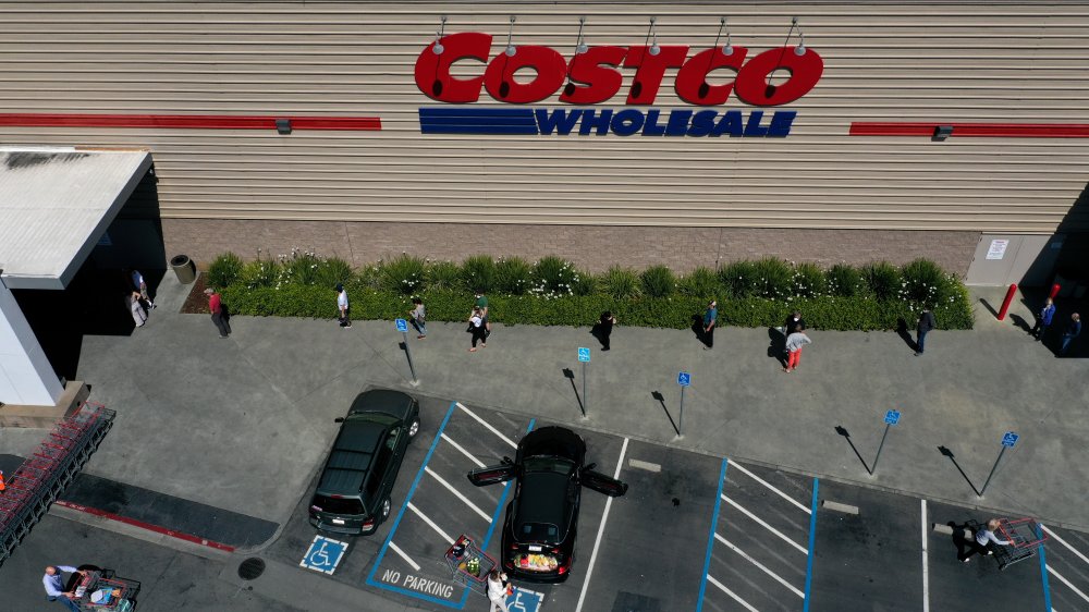 costco store and parking lot