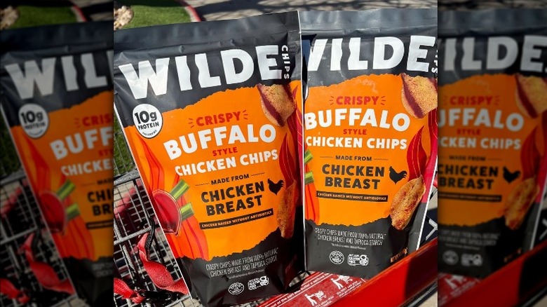 Bags of Wilde Buffalo chicken chips