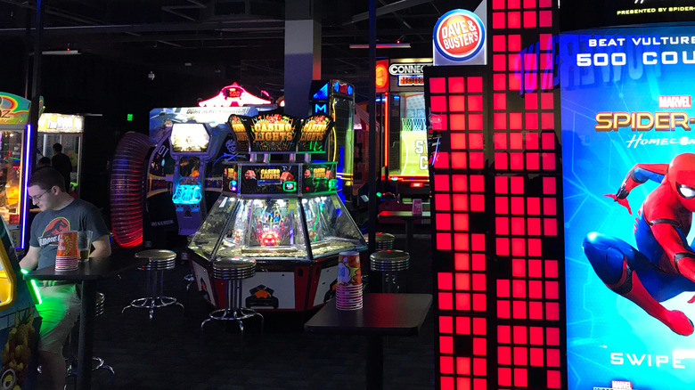 Gaming machines inside Dave & Buster's