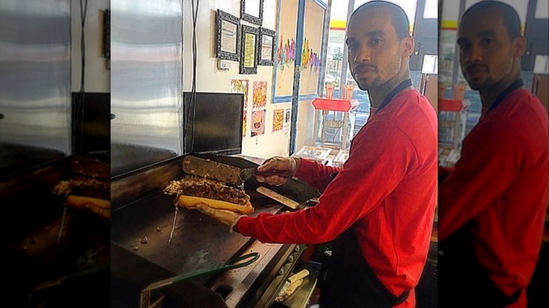 Derrick Hayes working at his first location 