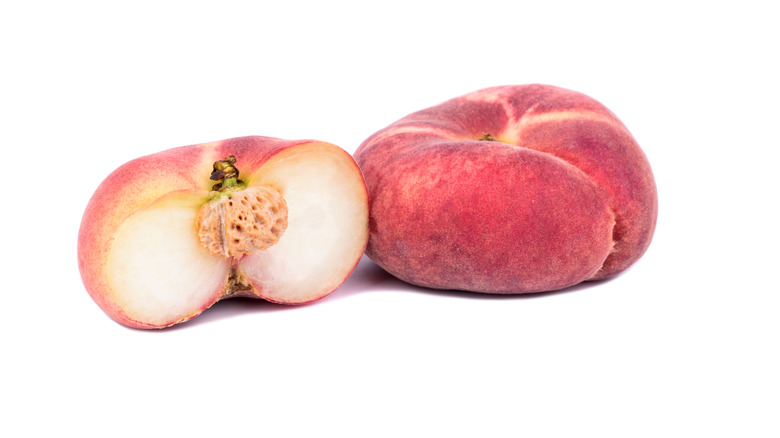 Inside of a donut peach