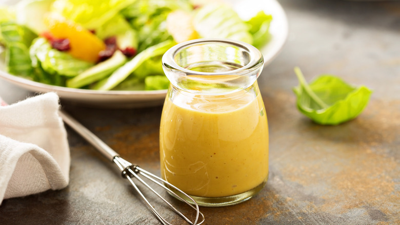 homemade vinaigrette with salad