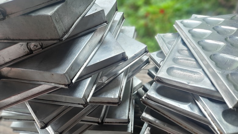 Stack of baking sheets