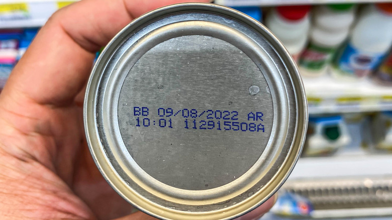 Can with expiration date label