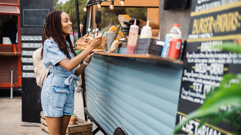 Woman ordering food