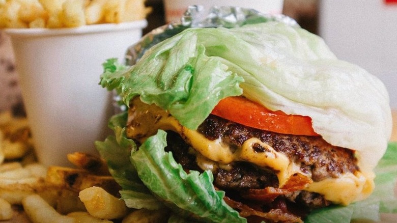 Five Guys lettuce wrapped burger