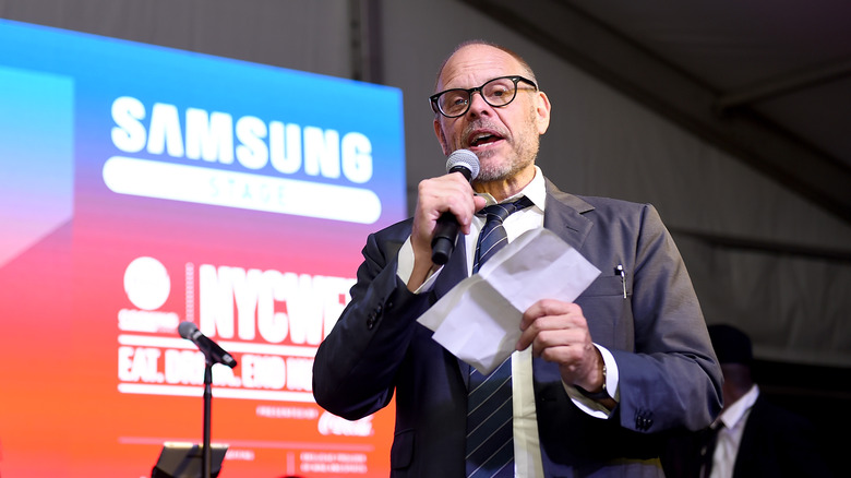 Alton Brown with microphone