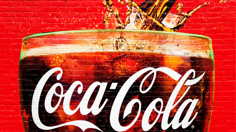 Coca-Cola glass wall art