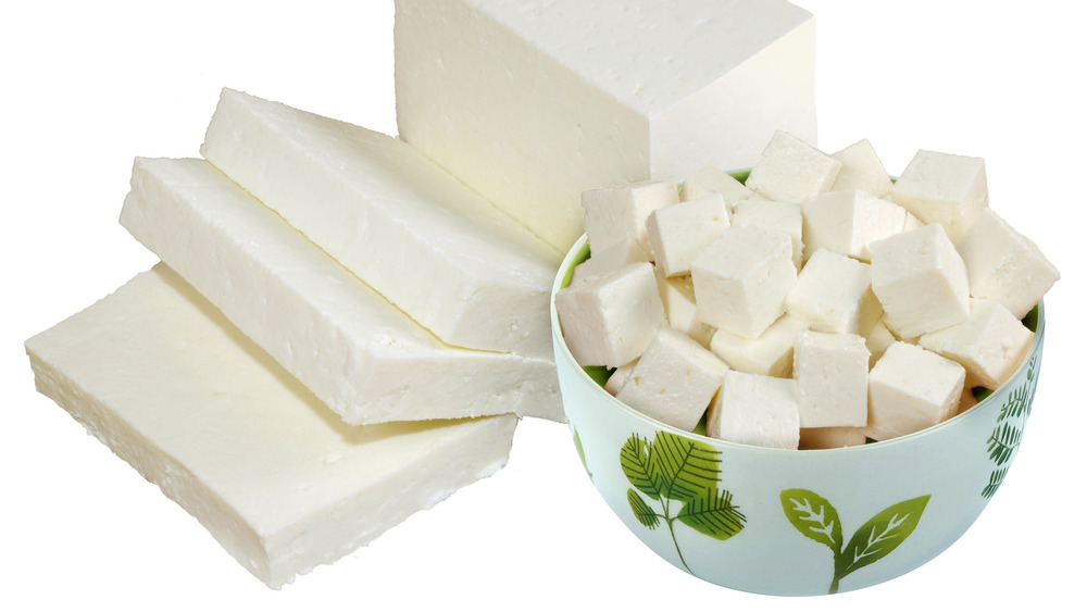 Paneer on a white background 