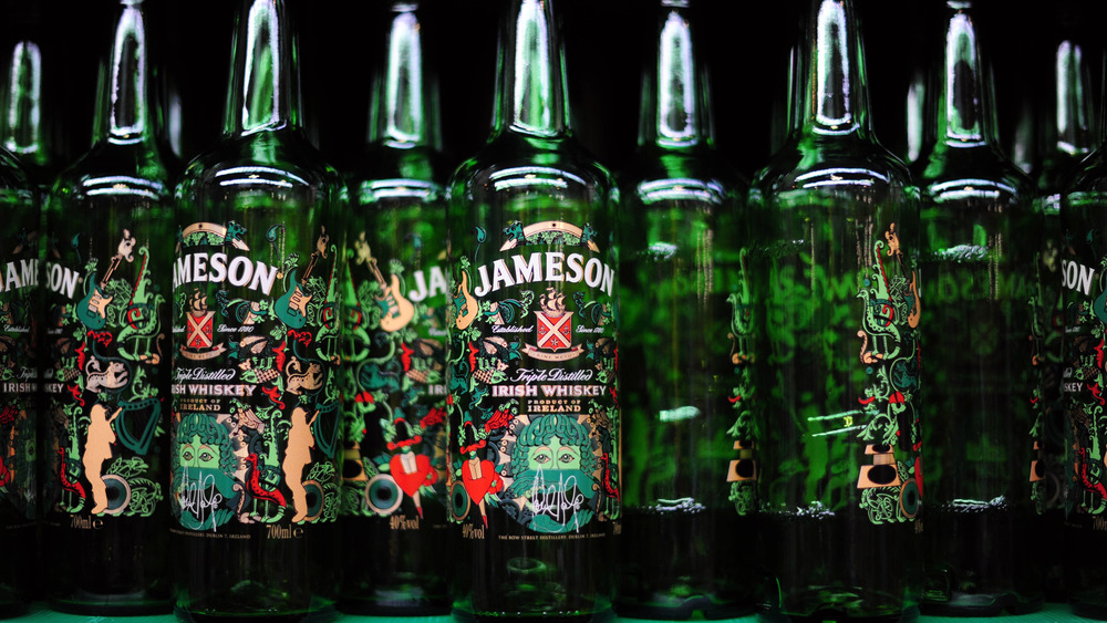 Jameson Irish Whiskey, green bottles