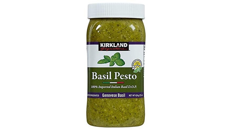 basil pesto jar