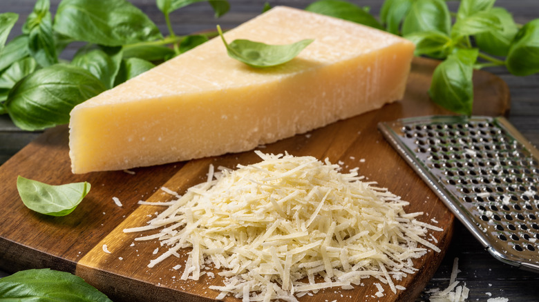 parmesan cheese shredded with basil