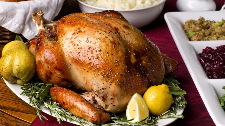 roast turkey on plate