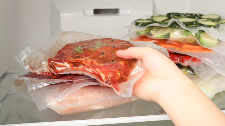 Sous vide bags in refrigerator