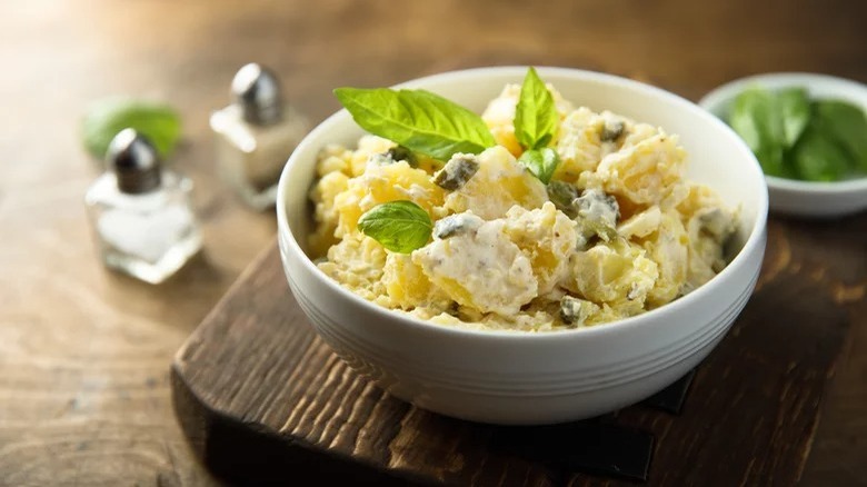 Potato salad with basil