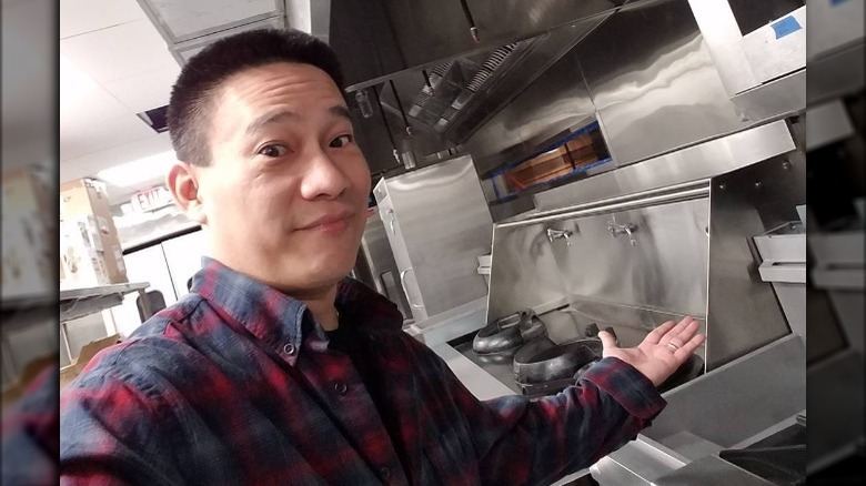 Chris Cheung in kitchen