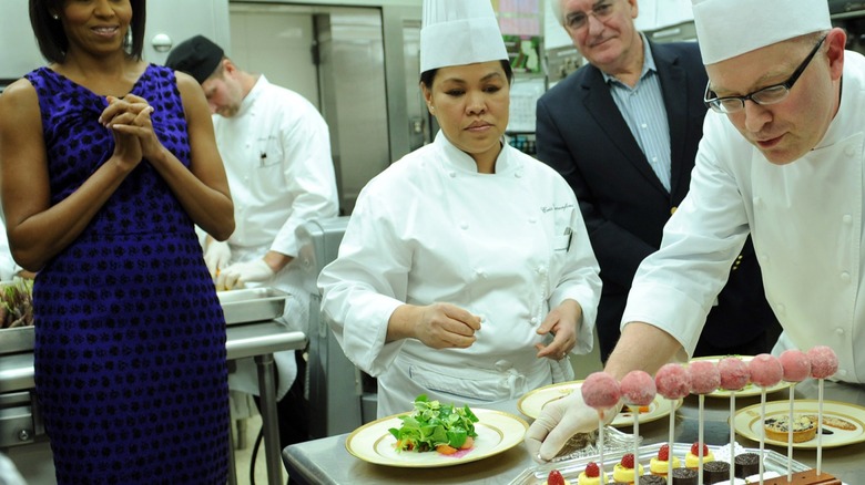 Michelle Obama with chefs