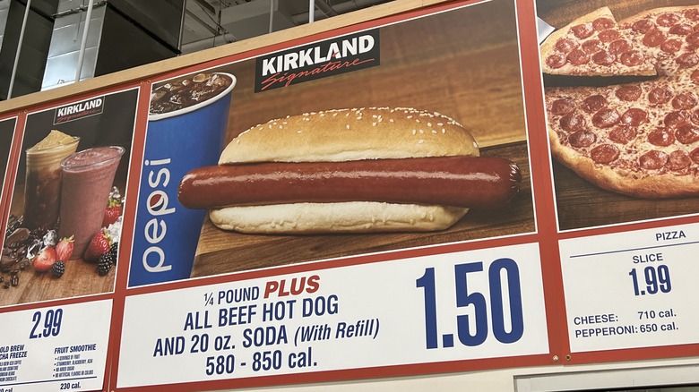 Costco menu hot dog combo