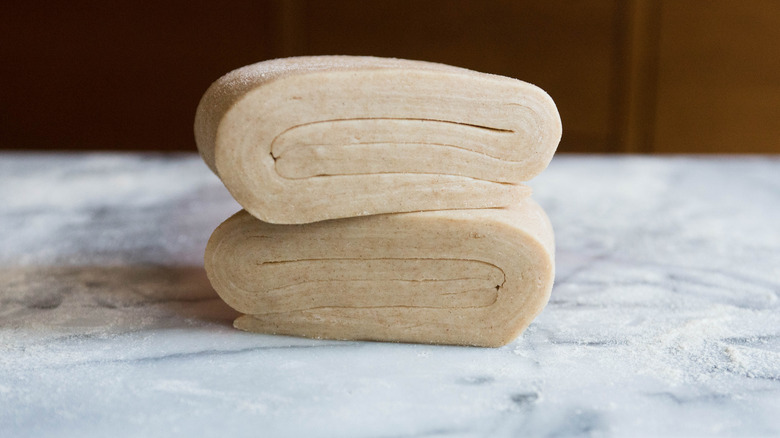 Folded pastry dough