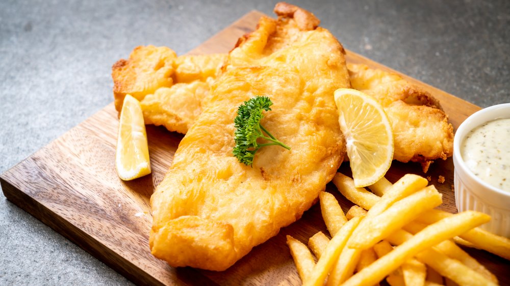 Fried fish with french fries 