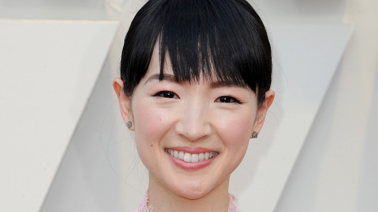 Marie Kondo in a pink gown