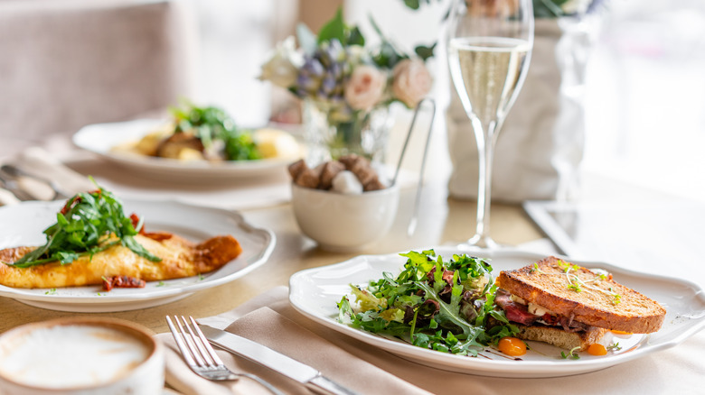 Dishes at a fancy restaurant