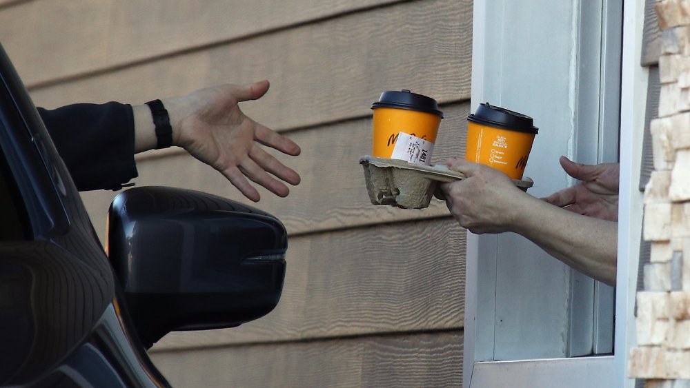 McDonald's serving take out coffee