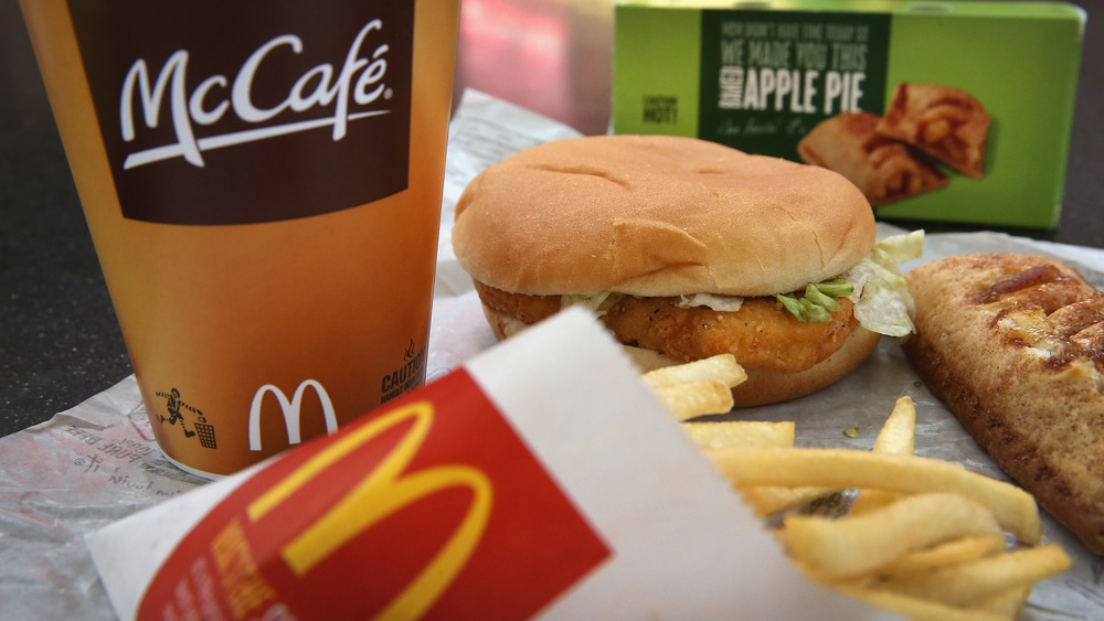 McDonald's chicken sandwich with fries