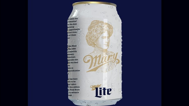 Miller Lite can with Mary Lisle