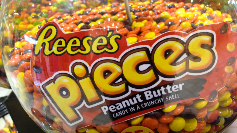 bowl of Reese's Pieces candy