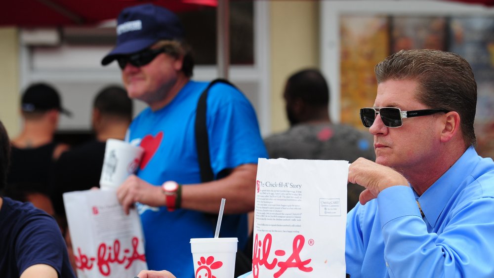 eating chick-fil-a